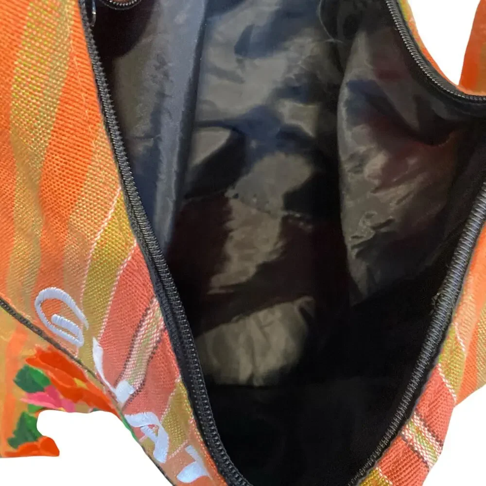 Guatemala Embroidered Floral Hobo Bag Multicolor Striped Shoulder Boho
